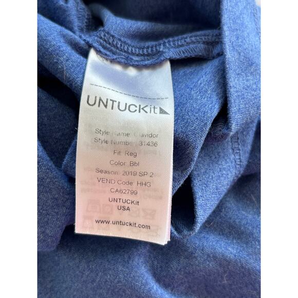 UNTUCKIT Men’s Short Sleeve Blue Stretch Golf Performance Polo Shirt Size XL - Picture 5 of 12
